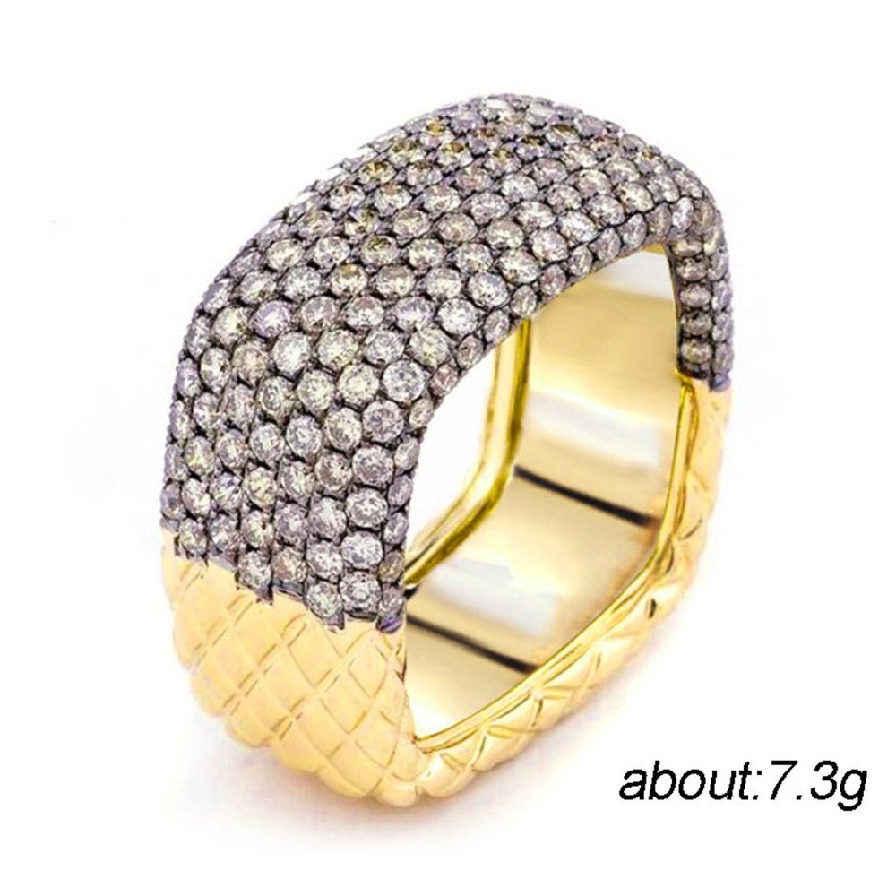 Eternity Gold Plated Cubic Zirconia Fashion Ring for Women/Men, L568 - Picture 7 of 7